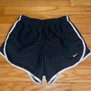 small black nike fleece shorts